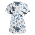 thumbnail image 5 of SAATLERI Scrub Shirts for Women Funny Medical Scrub Shirts Plus Size Cute Cartoon Graphic Print Nurse Uniforms Tunic Tops with Pockets, 5 of 5