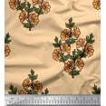 thumbnail image 1 of Soimoi Cotton Voile Fabric Leaves & Floral Block Print Sewing Fabric Yard 56 Inch Wide, 1 of 3