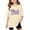 Beige, variant on Fashionable Graphic Letter Print Girls Casual Tee Youth Stylish Comfortable Kids Shirt Soft Daily Wear Apparel Tween Kids Summer Soft Comfy Cute Basic Tees