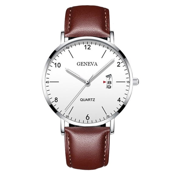Unisex Watch, Mens Watches Ultra-Thin Minimalist Quartz Wristwatch with Date Window Watches for Men, Leather Strap Watches for Men Watch