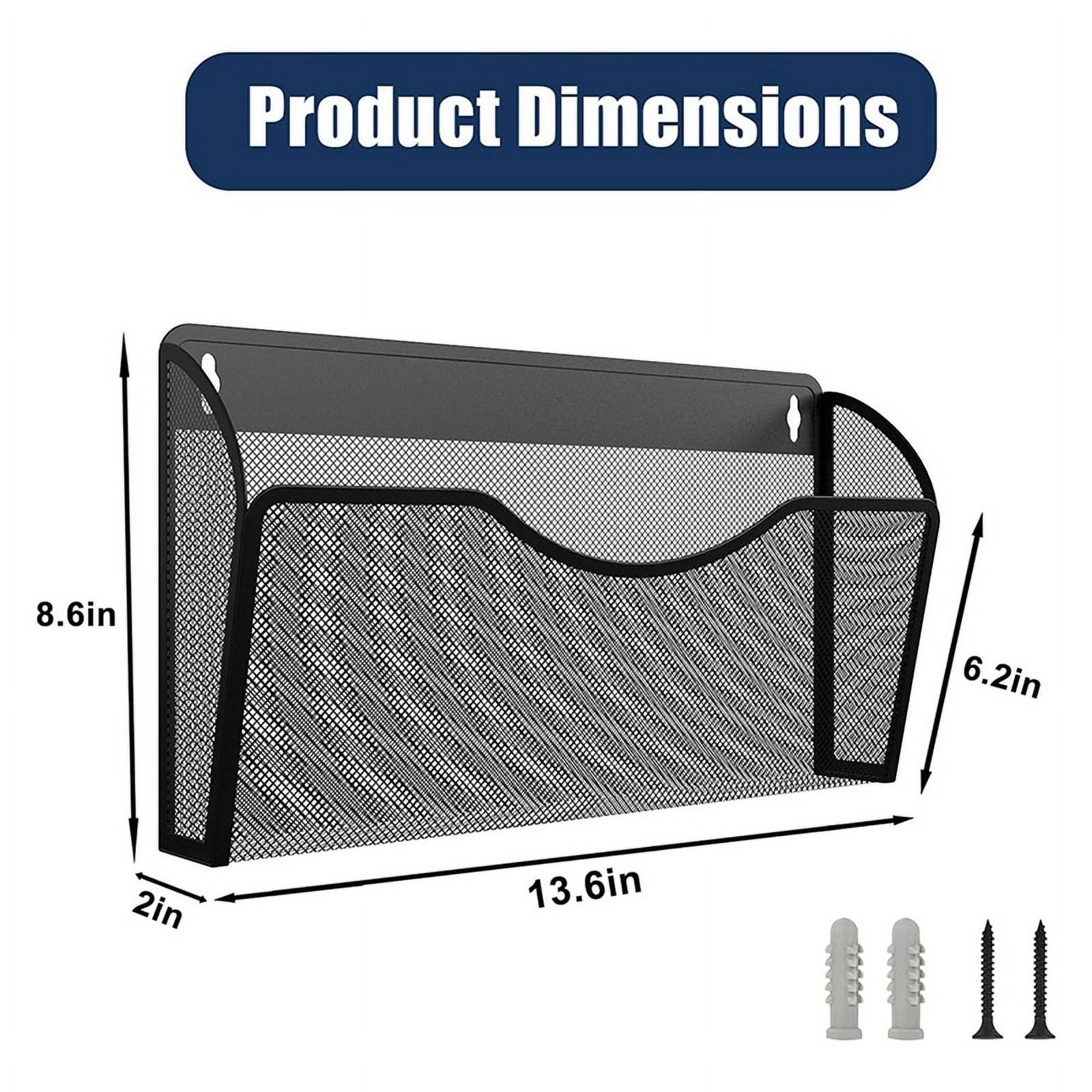 1-Tier Magnetic File Holder-File Folder Organizer, Capacity Office Hanging Magazine Rack for Refrigerator, File Cabinets