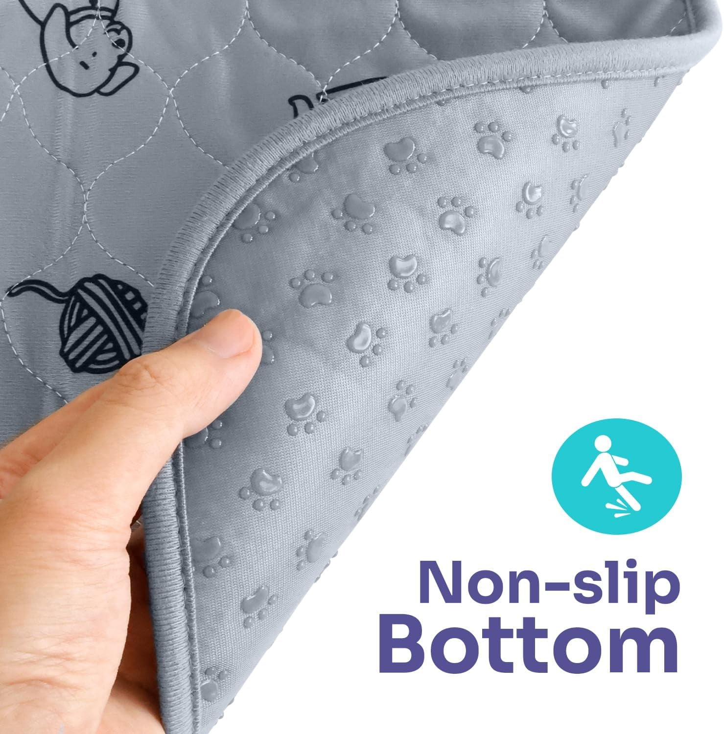 JJEAN-Washable Pee Pads for Dogs 2 Pack, 34" x 36" Reusable Puppy Training Pads Heavy Absorbency Dog Playpen Mats Waterproof with Non-Slip Bottom for Playpen, Crate, Potty, Whelping