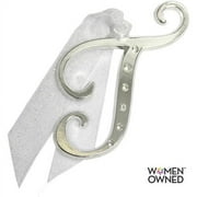 Gloria Duchin Silvertone Initial with Swarovski Crystals