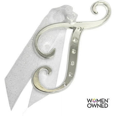 Gloria Duchin Silvertone Initial with Swarovski Crystals