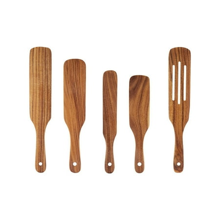 

Ksruee Wooden Kitchen Utensils Set - 5PCS Cooking Utensils Set with Comfortable Handle - Cook Gadgets for Home Kitchen Aid for Nonstick Cookware