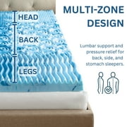 Boyd Sleep 4 Cooling Gel Memory Foam Mattress Topper with Multi-Zone Pressure Relief, Full Size