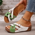 thumbnail image 3 of Rokment Orthopedic Wedge Dress Sandals for Women with Arch Support 2026 Summer Fashion Casual Color Block Buckles Platform Walking Beach Slip on Slides Shoes Green Size 8, 3 of 6