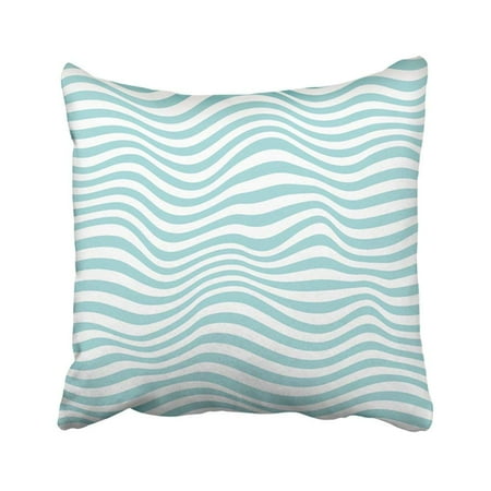 American Zebra Line - BPBOP White Stripe Light Blue Striped Colorful Water Sea Wave Ocean Zebra Line Motion Pillowcase Pillow Cover 18x18 inches
