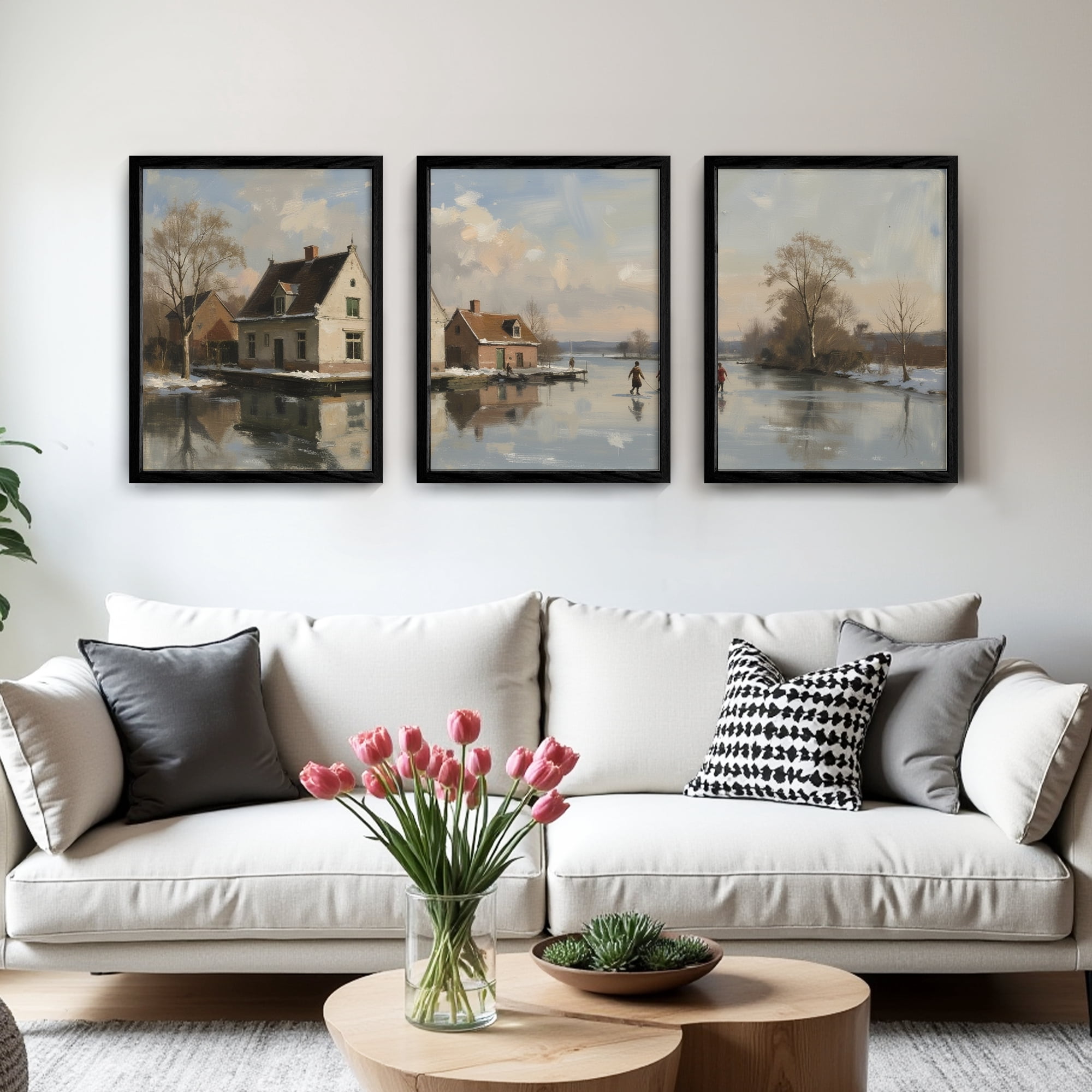 MAYEERTY Modern Abstract Wall Art Painting, Living Room Decor, Black MDF Frame, 15.7"x11.8"