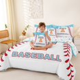 thumbnail image 3 of jejeloiu Monogrammed T Letter 7-Piece Twin Bedding Sets,Baseball Theme Bedding Comforter Set For Boys Girls Reversible, 3 of 7