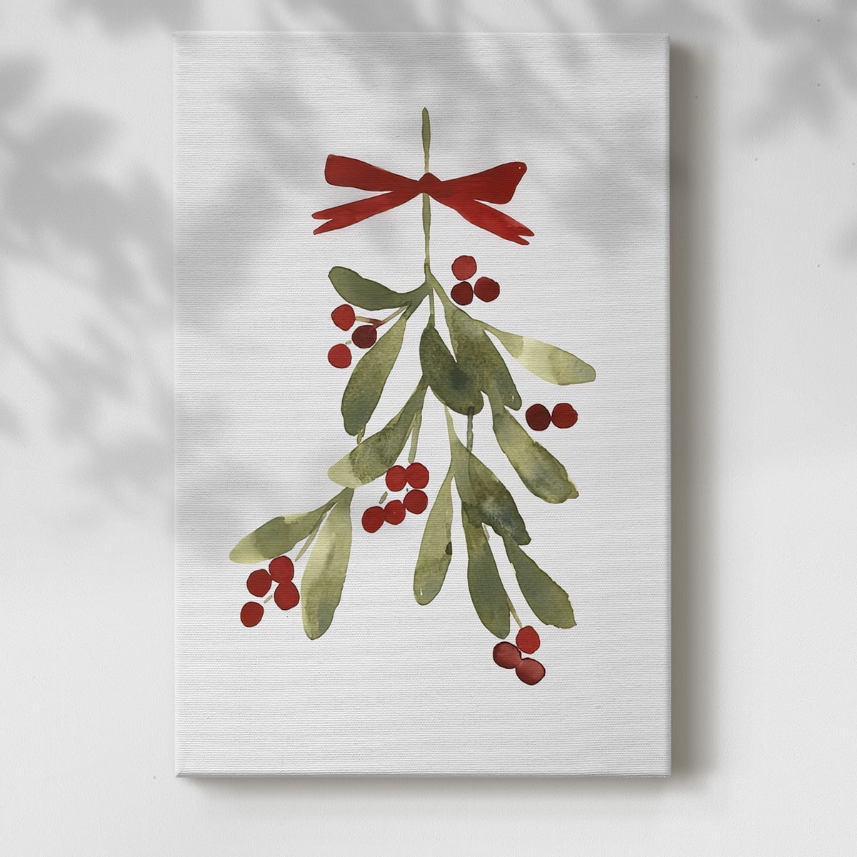 Mistletoe Bow I- Gallery Wrapped Canvas