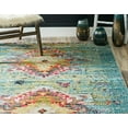thumbnail image 4 of Unique Loom 3144743 6 x 9 ft. Chagall Vita Rectangular Rug, Turquoise, 4 of 5