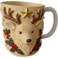 thumbnail image 1 of Feltree Christmas Insulated Mug Set with Stainless Steel Liner Festive Tree and Reindeer Design for Coffee Tea Holiday Gift, 1 of 3