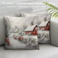 thumbnail image 3 of Shangniulu Throw Pillow Covers Merry Christmas Red White and Green House Snow Tree Decorative Pillow Cases Home Decor Standard Square 18x18 Inches Winter Pillowcases, 3 of 5
