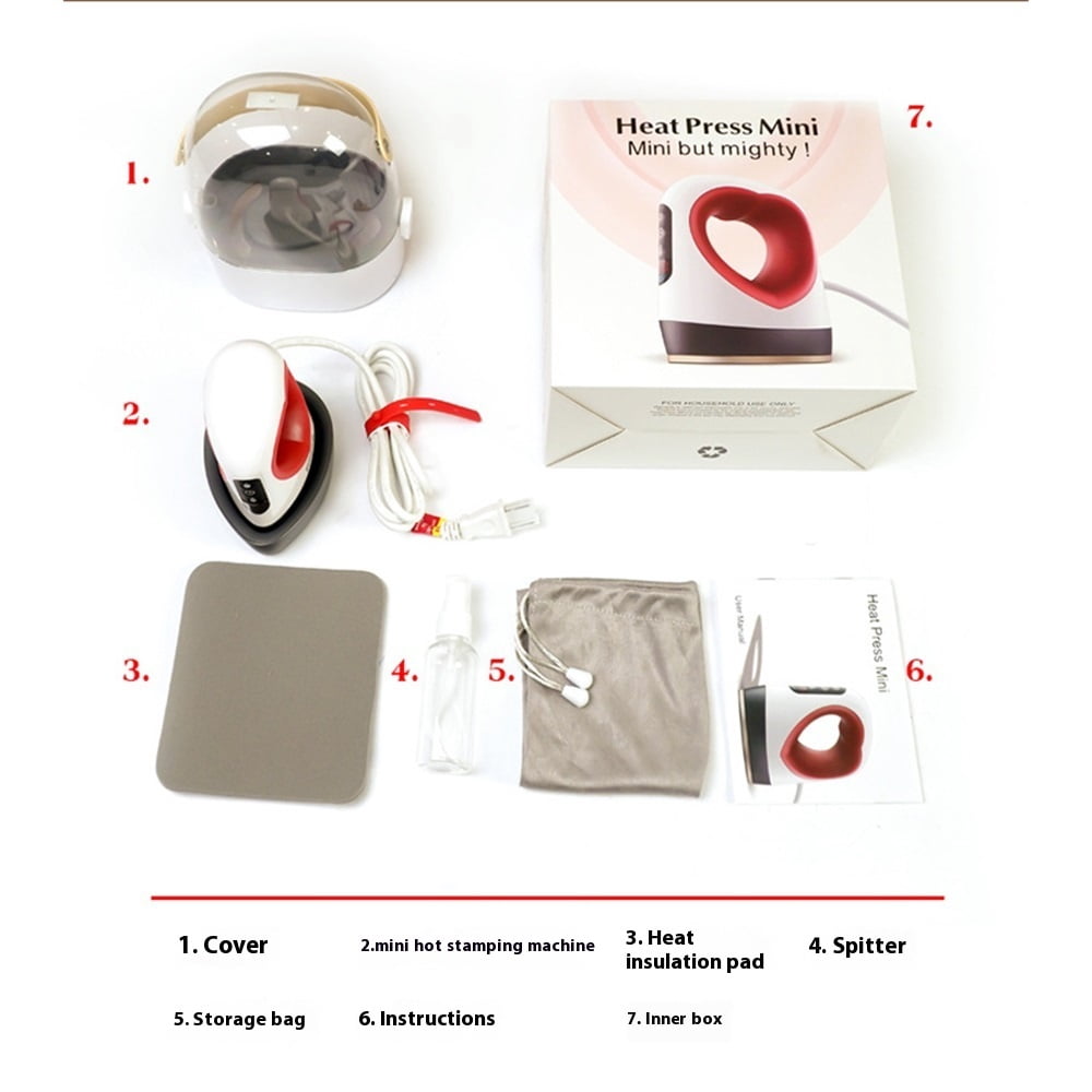 Mini Heat Press, Heat Transfer Machine, Constant Temp Control, Insulated Safety Base, Fits for Crafts, T-Shirt, Hat, Cap, Pillows