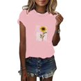 thumbnail image 2 of USSUMA Plus Womens Tops Dressy Casual Womens 4th of July Shirt Patriotic Short Sleeve Summer Tops American US Flag Graphic Patriotic Tops Shirts Blouse, 2 of 4