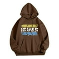 thumbnail image 1 of EIMELI Womens Printed Round Neck Hooded Casual Long Sleeve Sweatshirt, 1 of 3