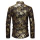 thumbnail image 2 of Camisas Para Hombre Camisa bronceadora para hombre Camisa con solapa de manga larga estampada informal (Black, XL), 2 of 3