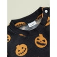 thumbnail image 6 of FEORJGP Toddler Baby Boys Girls Halloween Rompers 0 3M 6M 12M 18M 24M Infant Long Sleeve Jumpsuits All-over Pumpkin Print Round Neck Bodysuits Footiesshion Cute Comfy Clothes for Spring Fall, 6 of 7