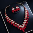 thumbnail image 5 of TAZAG luxury earrings necklace two-piece set full of diamonds fashion set chain bridal dress wedding banquet accessories, 5 of 5
