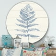 thumbnail image 3 of Designart « Blue Fern Print on wood II » Art Mural Rond en Métal Style Ferme, 3 of 3