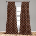 thumbnail image 5 of Ambesonne Fleur De Lis Curtains, Orange Heraldic, Pair of 28"x95", Indigo Orange, 5 of 5