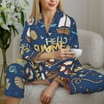 thumbnail image 5 of KLL Marine Nautical Print Women's Long Sleeve Pajamas with Pants Sleepwear Loungewear 2 Set-X-Large, 5 of 7