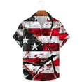 thumbnail image 5 of Mens 4th of July Shirt Patriotic Shirts Men Fourth of July Shirt Men Memorial Day Shirt Men Memorial Day Shirts for Men Independence Day Printed Short Sleeved Shirt with Collar Top/Shirt, 5 of 5
