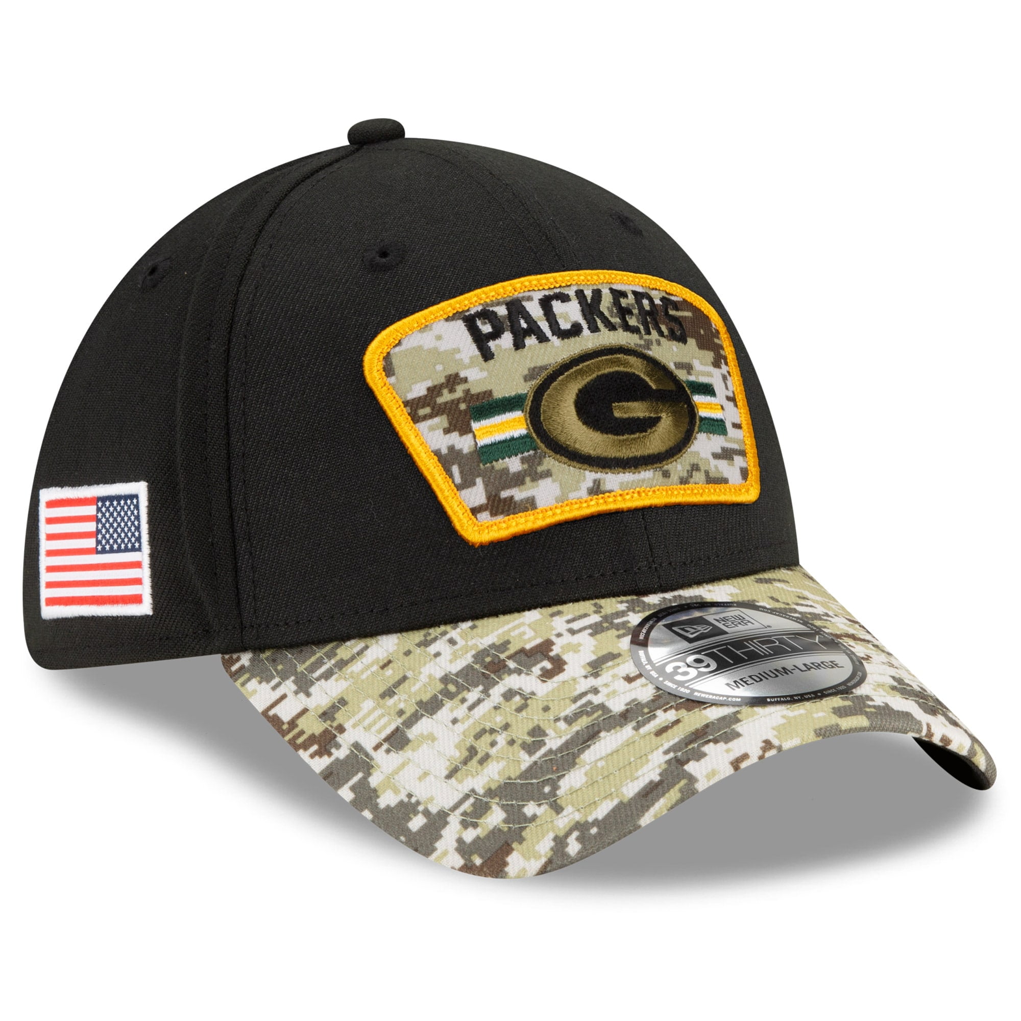 Men's New Era Black/Camo Green Bay 