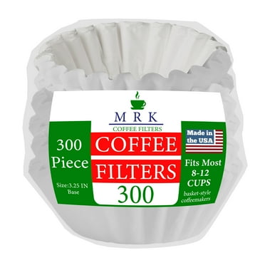 Coffee Filters 8-12 Cup, Basket Coffee Filter, Paper Coffee Filters, 300/Pack, White