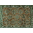 thumbnail image 1 of Ahgly Company Machine Washable Indoor Rectangle Persian Turquoise Blue Traditional Area Rugs, 8' x 12', 1 of 4