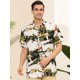 thumbnail image 2 of Camisa floral casual para hombres Lars Amadeus de manga corta con estampado de flores blanco M, 2 of 6