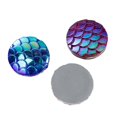 thumbnail image 3 of CA557 - 100 pcs Assortment of Mermaid Fish Scales Resin Carved Embellishment Cabochons - 16mm - 8 Colors!, 3 of 5