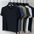 thumbnail image 7 of Breeze Shirts for Men Beer Belly Short Sleeve Textured Work Shirts Crew Neck Tretchy Quick Dry Soft Top, XL, 7 of 7