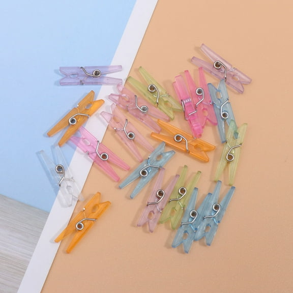 Masteelf  100 Pcs Laundry Clothes Pins No Trace Clips Clothespin Photo Mini Vacation
