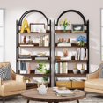 thumbnail image 5 of Tribesigns 5-Shelf Arched Bookcase, Industrial Metal Etagere Bookshelf, Rustic Brown, 5 of 5