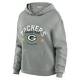 thumbnail image 3 of Women's WEAR by Erin Andrews Gray Green Bay Packers Waffle-Knit Long Sleeve Hooded Shirt & Pants Lounge Set, 3 of 6