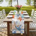 thumbnail image 4 of Table Runners 120 Inches Long Dress Scarves, Orange Blue Starfish Coastal Farmhouse Coffee/Dining/Kitchen Table Runner for Living Room, Summer Beach Eucalyptus Retro 13x120 Inch, 4 of 9