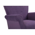 thumbnail image 6 of Velvet Glider Rocking Chair, Modern High Backrest Armchair with Solid Wood Base and Non-slip Foot Pads, Upholstered Accent Chair for Living Room, Bedroom, Balcony, Purple, 6 of 7