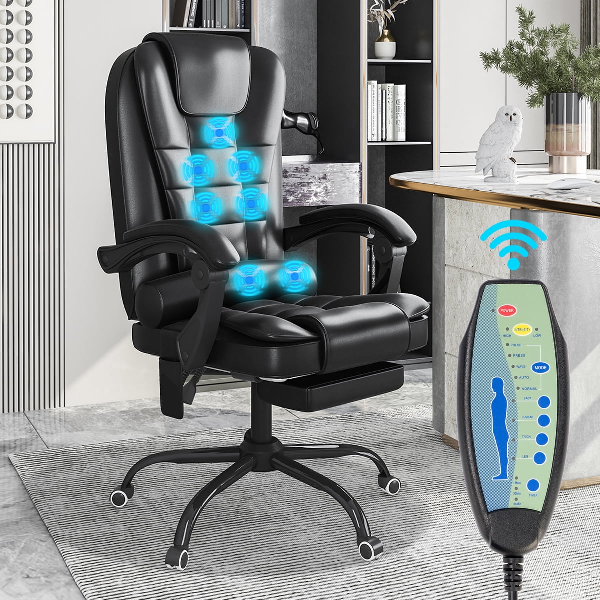 Adjustable Executive Massage Office Chair Reclining High Back Office