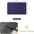 thumbnail image 2 of Designer Drying Mat - 12x19 Trimmable, PU Leather Surface & Rubber Backed, Quick Absorbent, Heat Resistant for Kitchen Countertop Protection, Coffee Bar Decor - Blue and White Clover, 2 of 6