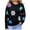 Black, variant on Rohuuque Fall Trendy Swearter for Women Casual Crew Neck Loose Flower Printed Long Sleeved Pullover Sweater Tops Brown