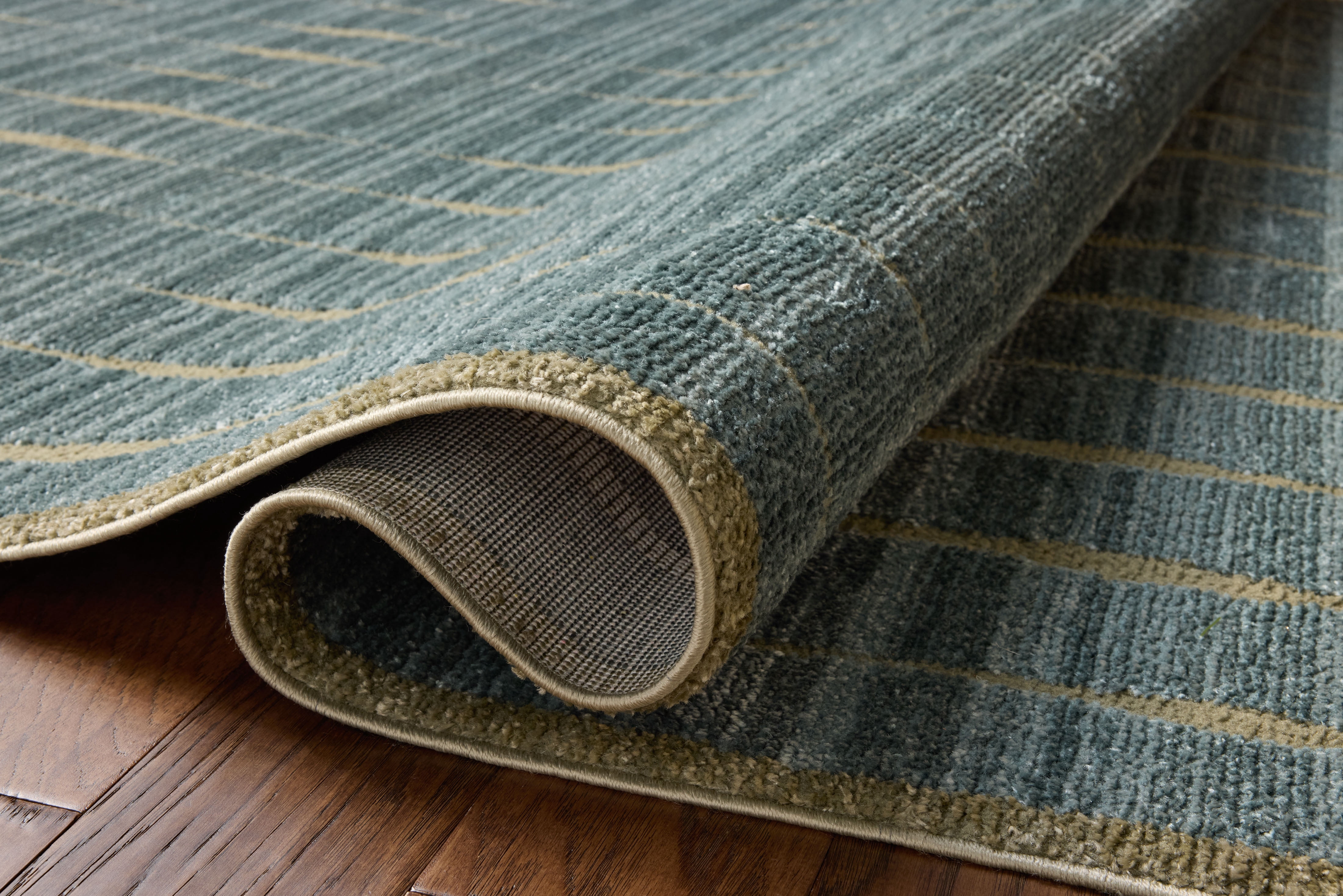 Chris Loves Julia x Loloi Calvin Ocean / Olive 18" x 18" Sample Rug