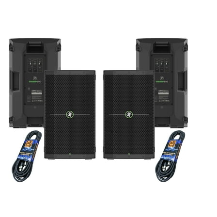 Mackie Pair Thump210 Enhanced 1,400watt 10-inch Powered Speaker & 2 XLR Cables