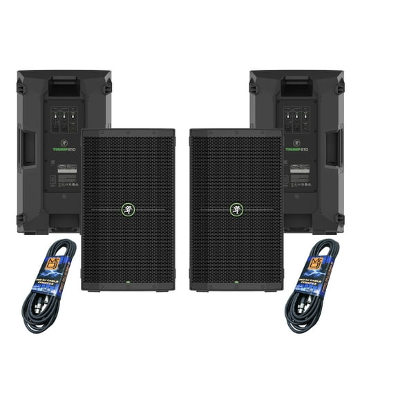 Mackie Pair Thump210 Enhanced 1,400watt 10-inch Powered Speaker & 2 XLR Cables