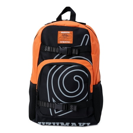Naruto Uzumaki Shippuden Unisex 18" Laptop Backpack, Black Orange