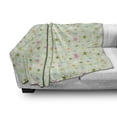 thumbnail image 3 of Stars Soft Flannel Fleece Throw Blanket, Colorful Stars on Pale Green Background with Abstract Waves Geometric Design, Cozy Plush for Indoor and Outdoor Use, 50" x 70", Multicolor, by Ambesonne, 3 of 6