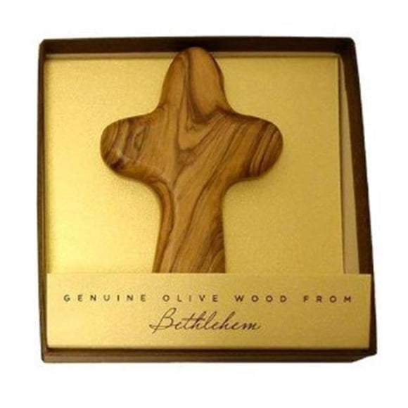 Bois de Terre 143277 3,5 Po Bois d'Olivier Boîte de Croix de Palmier