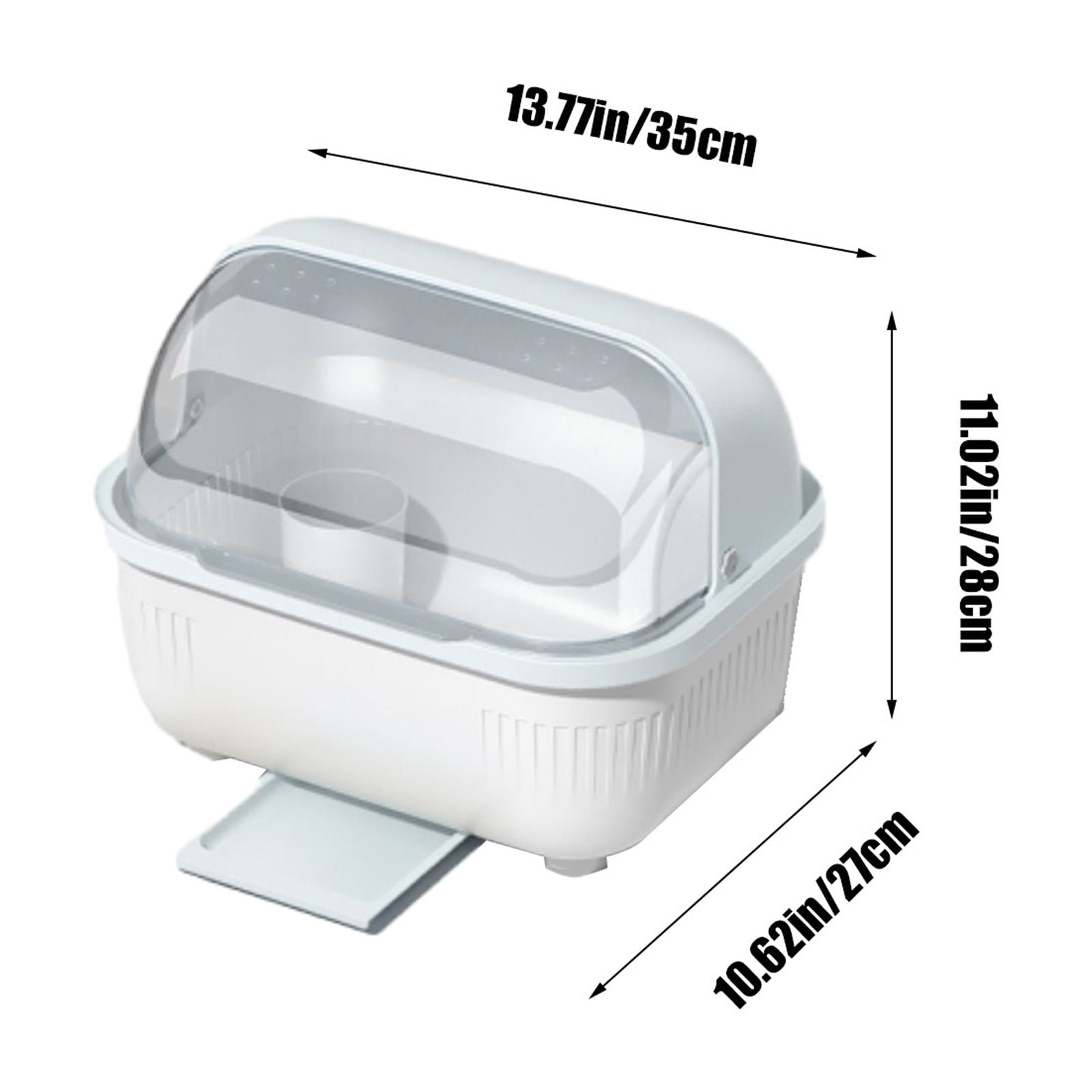 Large Capacity Dish Organizer with Drain Tray - Stackable Kitchen