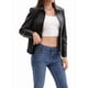 thumbnail image 1 of Chaqueta de Piel Sintética para Mujer, Estilo Motociclista, con Cremallera, Ideal para Salir. Negro XL, 1 of 10